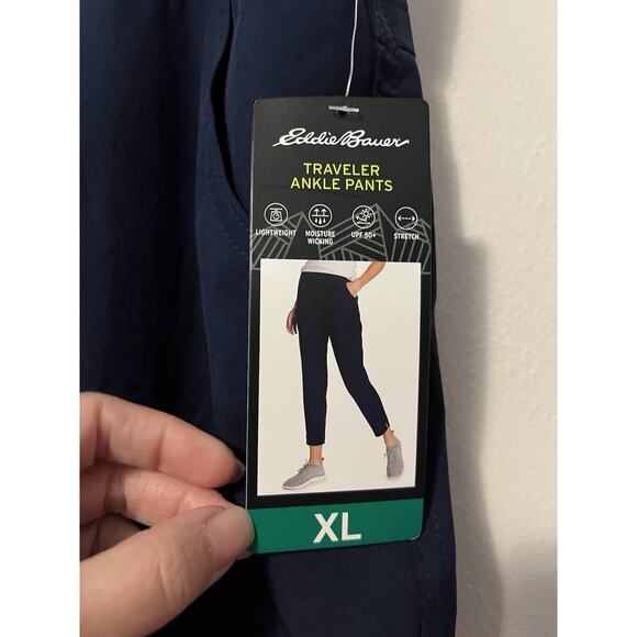 Eddie Bauer Traveler Ankle Pants Adult Women’s Size XL X-Large Navy Blue NWT - Picture 4 of 12